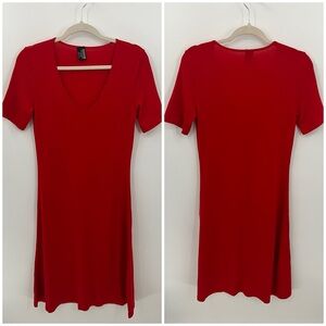 Wolford red fit and flare midi dress